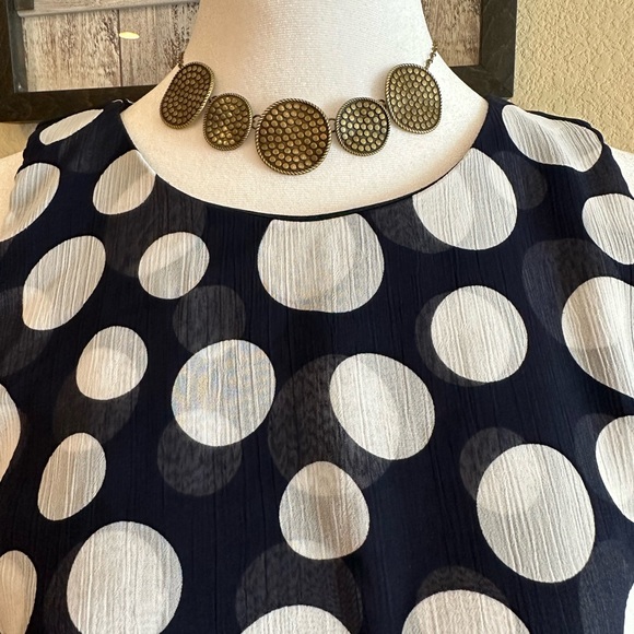 Prelude | Women’s Blue Polka-Dot Layer Dress, Lined, Sleeveless - Size 10 - Picture 7 of 12